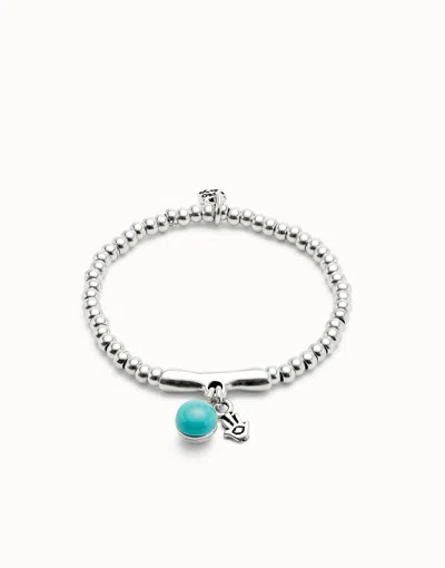 Unode50 Beaded Stretch Bracelet With A Murano Glass And A Hamsa In Blue
