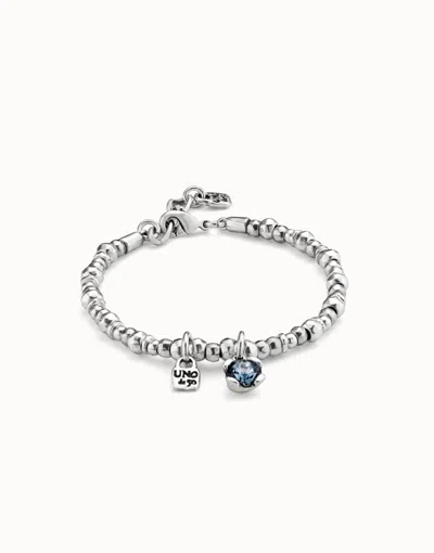 Unode50 Beaded Stretch Bracelet With Blue Crystal