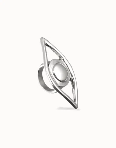Unode50 Big Eye-shaped Ring In Silver