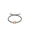 Unode50 18k Gold-plated Black Thread Bracelet With Shell Pearl Accessory. In Black