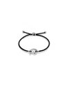 Unode50 Sterling Silver-plated Black Thread Bracelet With Shell Pearl Accessory In Black