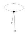 Unode50 Black Murano Slider Pendant In Silver