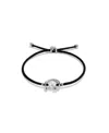 Unode50 Black Thread Cultivated Pearl Leather Bracelet In Silver