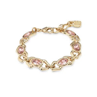 Unode50 Blue Crystal Chandelier Bracelet In Pink