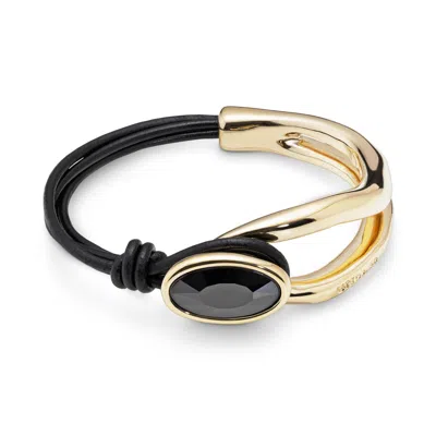 Unode50 Blue Crystal Fusion Bracelet In Gold