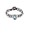Unode50 Blue Crystal Leather Bracelet In Multi