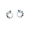 Unode50 Blue Crystal Link Hoop Earrings In Multi