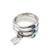 Unode50 Blue Crystal Ring In Silver