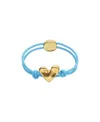 Unode50 Elastic Thread Bracelet With 18k Gold-plated Heart In Blue