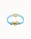 Unode50 Elastic Thread Bracelet With 18k Gold-plated Heart In Blue