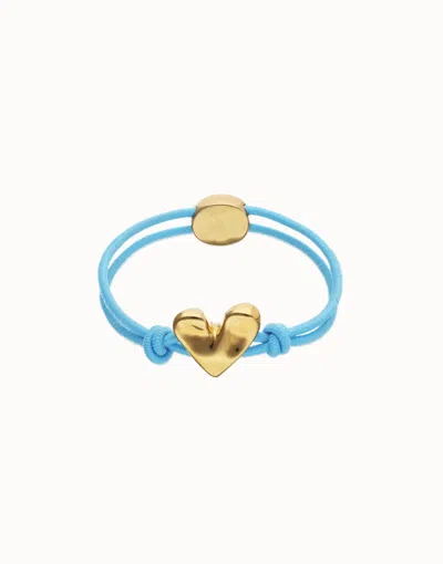 Unode50 Blue Elastic Thread Bracelet With Heart