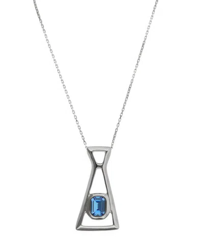 Unode50 Blue Faceted Crystal Necklace In Silver