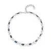 Unode50 Blue Noir Box-link Necklace In Silver