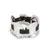 Unode50 Bold Accent Leather Bracelet In Silver