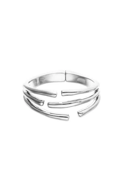 Unode50 Sterling Silver Plated Alloy Bracelet In The Shape Of A Tube In Gray
