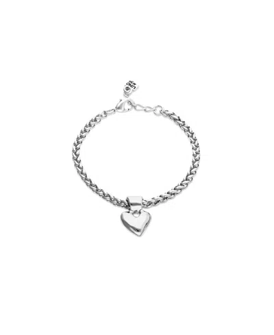 Unode50 Bracelet With Heart Detail Plated In Sterling Silver In Purple