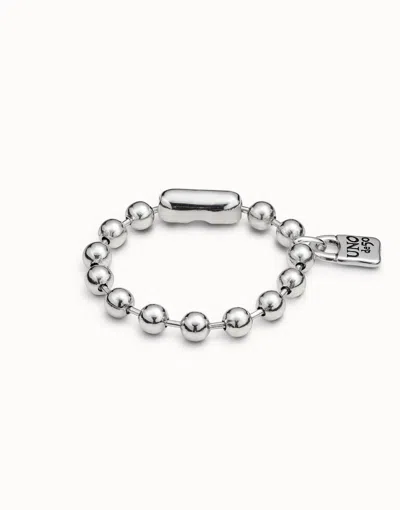 Unode50 Bracelet With Irregular Links In Silver