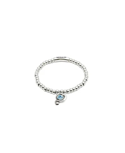 Unode50 Bracelet With Light Blue Crystals In Metallic