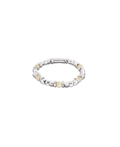 Unode50 Bracelet With Murano Glass Marfil Beads In White
