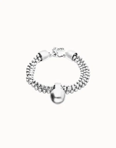 Unode50 Bracelet With Silver Threads And Large Sphere