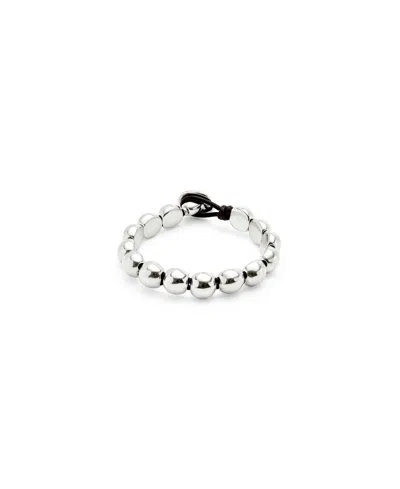 Unode50 Bracelet With Small Metal Alloy Beads Plated With Sterling Silver
