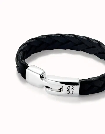 Unode50 Braided Bracelet With Clasp In Black