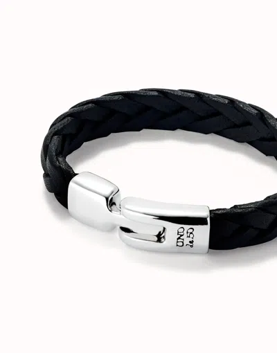 Unode50 Braided Bracelet With Clasp In Black