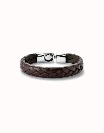 Unode50 Braided Bracelet With Clasp In Brown
