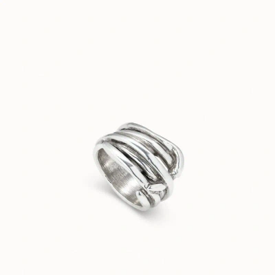 Unode50 Braided Ring In Grey