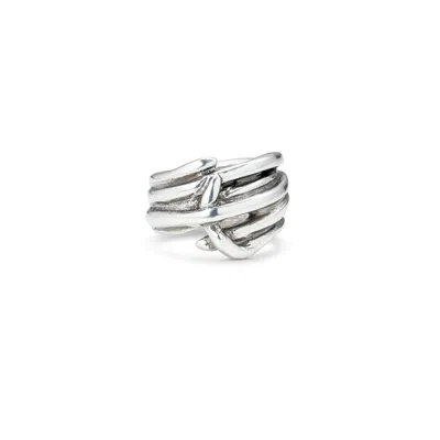 Unode50 Braided Ring In Metallic