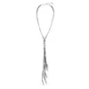 Unode50 Brown Leather Cords Necklace In Silver