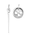 Unode50 Button & Needle Earrings In Silver