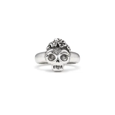 Unode50 Calavera Bold Skull Ring In Metallic