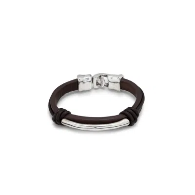 UNODE50 CENTRAL TUBE STERLING SILVER METAL BRACELET