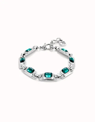 Unode50 Chain Bracelet With Green Crystals