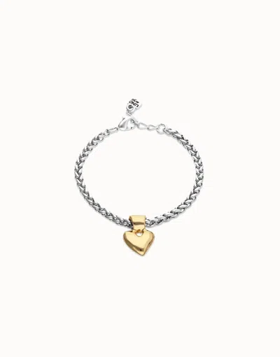 Unode50 Chain Bracelet With Small Heart Detail In Gold