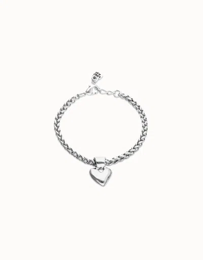 Unode50 Chain Bracelet With Small Heart Detail In Silver