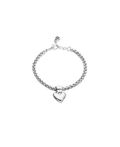 Unode50 Chain Bracelet With Sterling Silver Plated Heart Detail In White