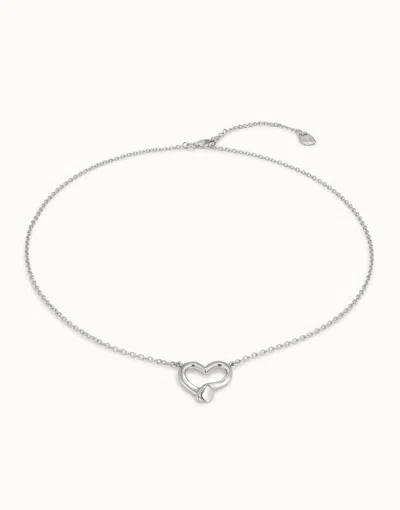 Unode50 Chain Pendant Necklace  With Heart In Metallic