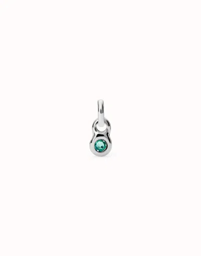 Unode50 Charm With Green Crystal In Metallic