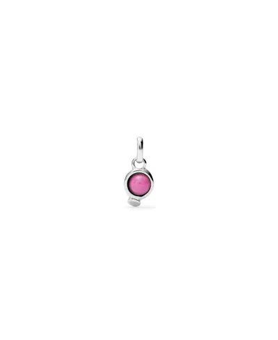 Unode50 Charm With Pink Stone In Silver