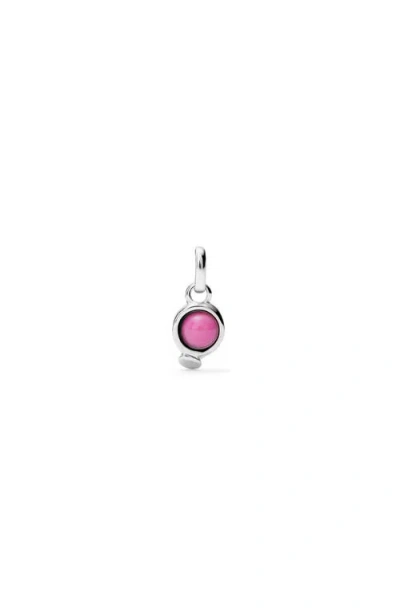 Unode50 Charm With Pink Stone In Metallic