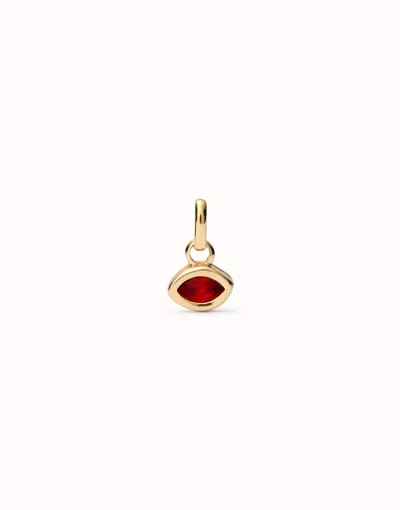 Unode50 Charm With Red Crystal In Gold