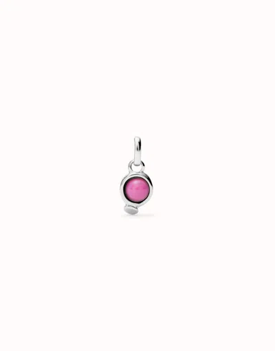 Unode50 Charm With Red Stone In Pink