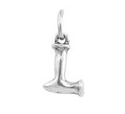 Unode50 Little Alphabetical Metal Alloy Pendant Charms In Silver L