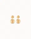 Unode50 Circle Drop Earrings In Silver
