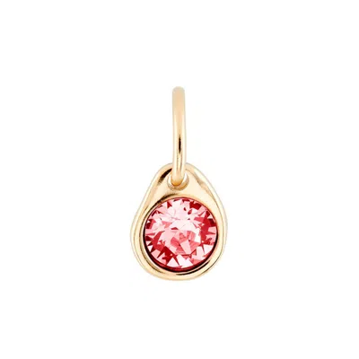 Unode50 Circular Metal Alloy Charm With Faceted Stone In Gold