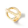 Unode50 Circular Shaped Two Halves Metal Alloy Ring In Gold