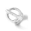Unode50 Circular Shaped Two Halves Metal Alloy Ring In Silver