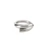 Unode50 Closed In The Middle Tube-shaped Metal Alloy Ring In Silver